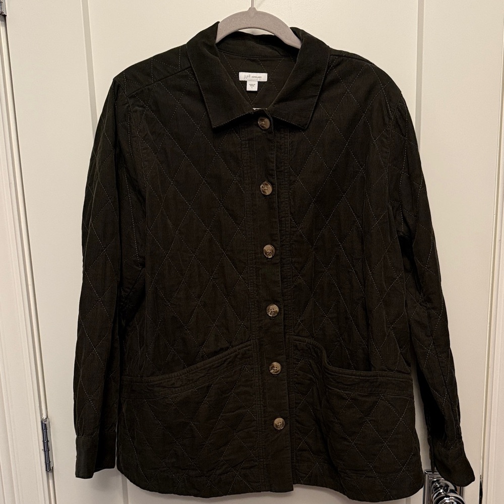 J Jill Quilted Utility Jacket with Patch Pockets